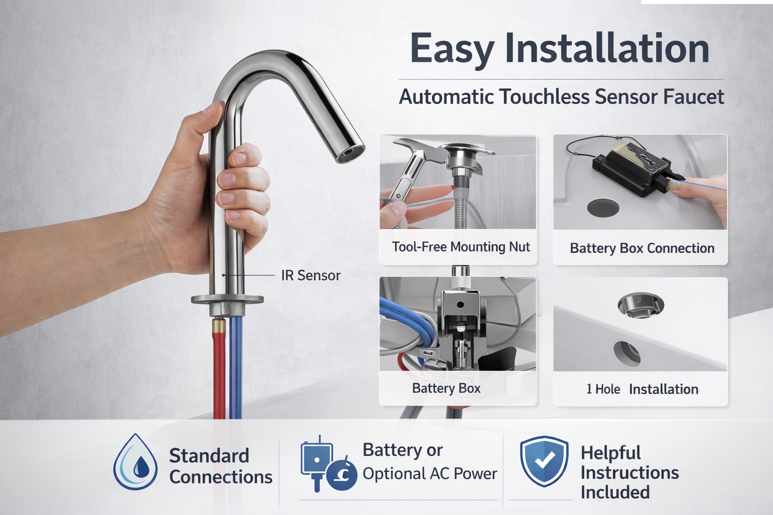 Fontana sensor faucets and touchless soap dispensers in a high-traffic commercial restroom